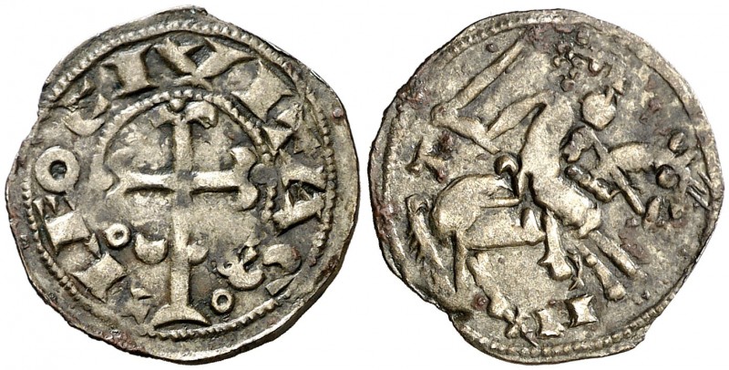 Alfonso VII (1126-1157). Toledo. Dinero. (AB. 41 var) (M.M. A7:29.8) (V.Q. 5319,...