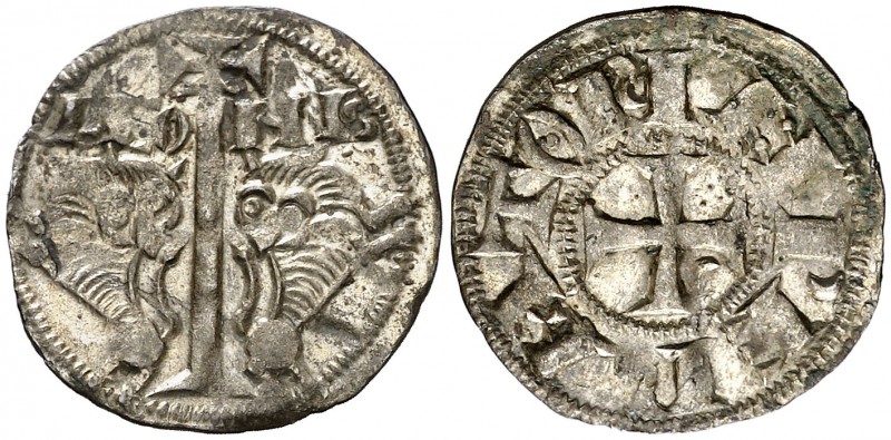 Alfonso VII (1126-1157). León. Dinero. (AB. 92, mal descrita y refiriéndose a es...