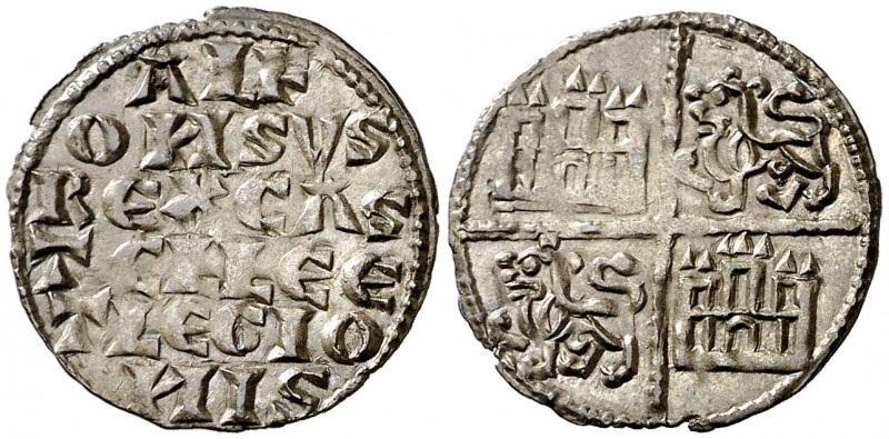 Alfonso X (1252-1284). Sin marca de ceca (posiblemente acuñada en Burgos). Diner...