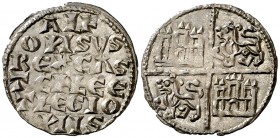 Alfonso X (1252-1284). Sin marca de ceca (posiblemente acuñada en Burgos). Dinero de las seis líneas. (AB. 227) (M.M. A10:4.2) (V.Q. 5447, mismo ejemp...