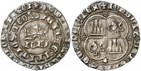 Juan I (1379-1390). Coruña. Real. (AB. 538, este mismo ejemplar) (V.Q. 5877, mismo ejemplar como Juan II). 3,50 g. Bella. Preciosa pátina. Muy rara y ...