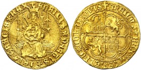 Enrique IV (1454-1474). Sevilla. Enrique "de la silla". (AB. 653) (M.R. 20.13). 4,59 g. Orla circular en anverso y octolobular en reverso. Bella. Rara...