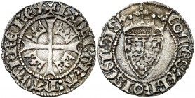Carlos el Noble (1387-1425). Navarra. Gros. (Cru.V.S. 251) (R.Ros 3.15.1) (V.Q. 5653, mismo ejemplar). 3,29 g. Bella. Muy rara y más así. EBC.
