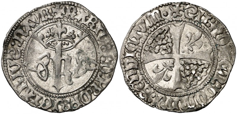 Carlos de Viana (1441-1461). Navarra. Gros. (Cru.V.S. 258 var) (Cru.C.G. tipo 29...