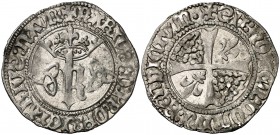 Carlos de Viana (1441-1461). Navarra. Gros. (Cru.V.S. 258 var) (Cru.C.G. tipo 2954, falta var) (R.Ros 3.18.1). 2,53 g. Buen ejemplar. Rara. MBC+.