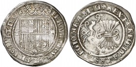 Reyes Católicos. Toledo. 4 reales. (AC. 567) (V.Q. 6556, mismo ejemplar). 13,49 g. Atractiva. Muy rara. MBC+.