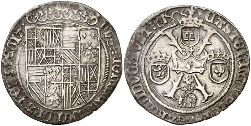 1505. Felipe I y Juana. Brujas. 1 real. (Vti. 4) (Vanhoudt 197.BG var) (Van Geld...