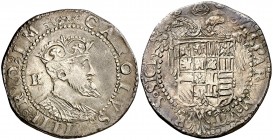 s/d. Carlos I. Nápoles. R. 1 tari. (Vti. 281) (MIR. 138). 6 g. Bella. Rara así. EBC-.