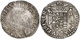 s/d. Carlos I. Nápoles. IBR. 1 tari. (Vti. 285) (MIR. 140/1). 6,25 g. Bella. Rara así. EBC.