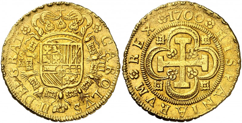 1700. Carlos II. Sevilla. M. 8 escudos. (AC. 1062) (Cal.Onza 204). 26,92 g. El 7...