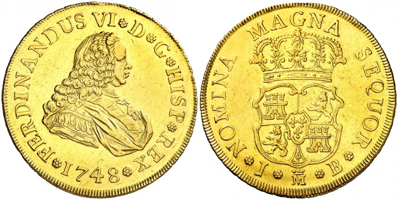 1748. Fernando VI. Madrid. JB. 4 escudos. (AC. 701). 13,46 g. Segundo busto. Mín...