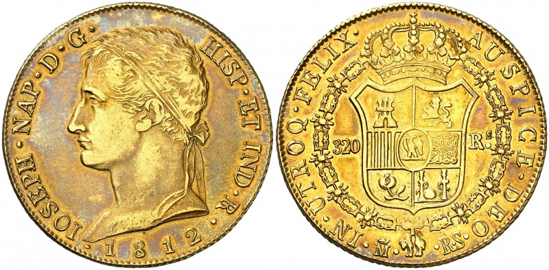 1812. José Napoleón. Madrid. RS. 320 reales. (AC. 56) (Cal.Onza 1190). 26,90 g. ...