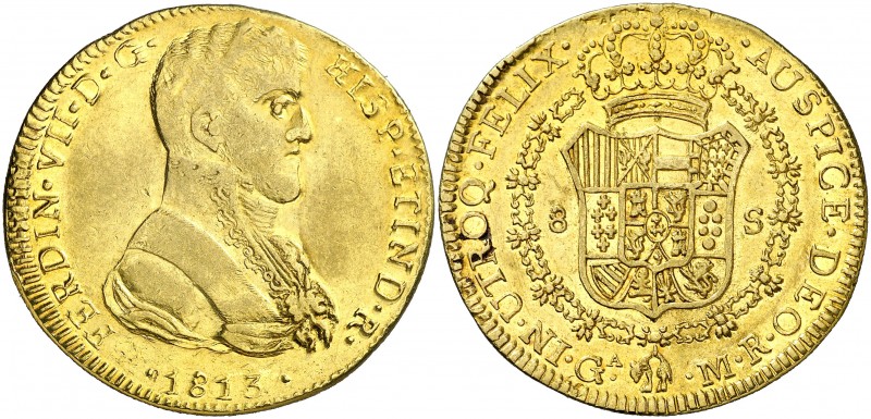 1813. Fernando VII. Guadalajara. MR. 8 escudos. (AC. 1746) (Cal.Onza 1202). 27,1...