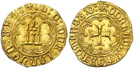 Italia. Génova. Ludovico di Campofregoso (1447-1450). 1 ducado. (Fr. 375) (MIR. 91). 3,52 g. AU. Bella. Muy rara y más así. EBC.