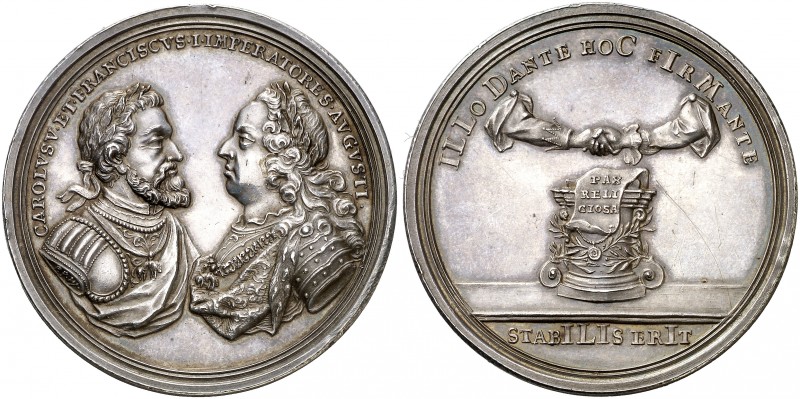 1755. Alemania. Carlos V y Francisco I. Nuremberg. 200 Aniversario del Tratado d...