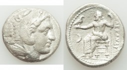 MACEDONIAN KINGDOM. Alexander III the Great (336-323 BC). AR tetradrachm (27mm, 16.58 gm, 3h). VF, porosity, test cut. Late lifetime or early posthumo...