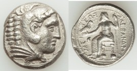 MACEDONIAN KINGDOM. Alexander III the Great (336-323 BC). AR tetradrachm (26mm, 16.47 gm, 5h). VF, porosity, scratches. Early posthumous issue of 'Amp...