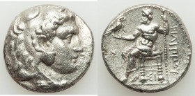 MACEDONIAN KINGDOM. Philip III Arrhidaeus (323-317 BC). AR tetradrachm (25mm, 16.64 gm, 12h). Choice XF, porosity. Lifetime issue of Sidon, dated Regn...