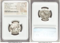 ATTICA. Athens. Ca. 440-404 BC. AR tetradrachm (25mm, 17.19 gm, 4h). NGC Choice AU 5/5 - 4/5. Mid-mass coinage issue. Head of Athena right, wearing cr...