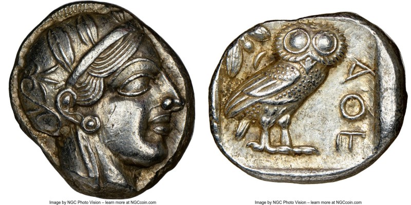 ATTICA. Athens. Ca. 440-404 BC. AR tetradrachm (24mm, 17.19 gm, 5h). NGC Choice ...