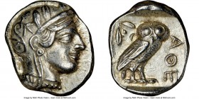 ATTICA. Athens. Ca. 440-404 BC. AR tetradrachm (26mm, 17.18 gm, 7h). NGC Choice XF 5/5 - 4/5. Mid-mass coinage issue. Head of Athena right, wearing cr...