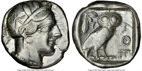ATTICA. Athens. Ca. 440-404 BC. AR tetradrachm (25mm, 17.18 gm, 9h). NGC XF 2/5 - 4/5, . Mid-mass coinage issue. Head of Athena right, wearing crested...