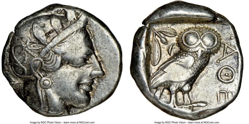 ATTICA. Athens. Ca. 440-404 BC. AR tetradrachm (23mm, 17.15 gm, 5h). NGC Choice ...