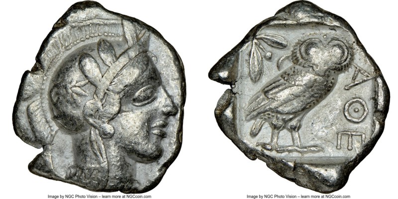 ATTICA. Athens. Ca. 440-404 BC. AR tetradrachm (24mm, 17.16 gm, 7h). NGC VF 5/5 ...