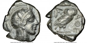 ATTICA. Athens. Ca. 440-404 BC. AR tetradrachm (24mm, 17.16 gm, 7h). NGC VF 5/5 - 4/5. Mid-mass coinage issue. Head of Athena right, wearing crested A...