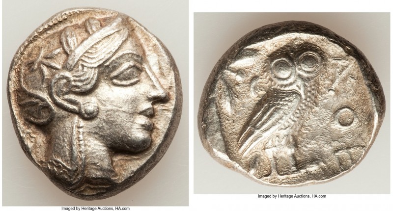 ATTICA. Athens. Ca. 440-404 BC. AR tetradrachm (25mm, 17.52 gm, 9h). XF. Mid-mas...