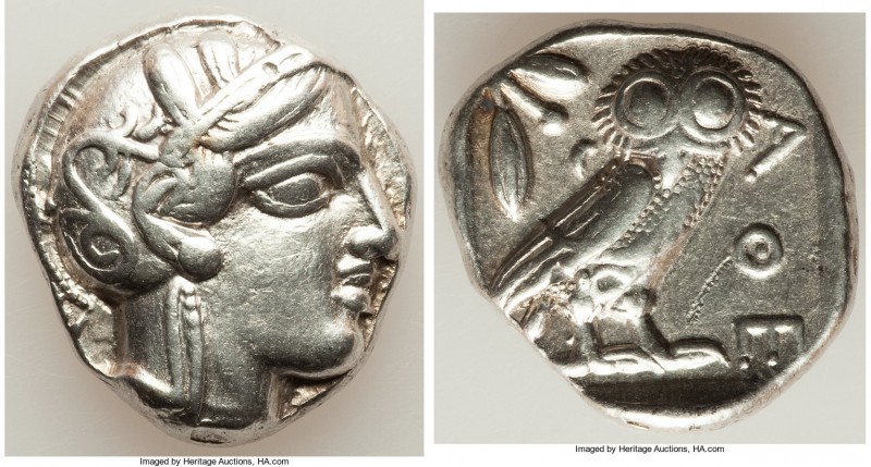 ATTICA. Athens. Ca. 440-404 BC. AR tetradrachm (25mm, 17.13 gm, 8h). XF, scratch...