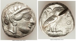 ATTICA. Athens. Ca. 440-404 BC. AR tetradrachm (24mm, 17.04 gm, 2h). VF, test cut, scratch. Mid-mass coinage issue. Head of Athena right, wearing cres...
