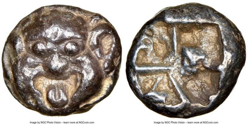 MYSIA. Parium. Ca. 500-450 BC. AR drachm (14mm). NGC Choice XF. Gorgoneion facin...