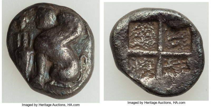 IONIAN ISLANDS. Chios. Ca. 431-412 BC. AR drachm (15mm, 3.45 gm). Fine. Male sph...
