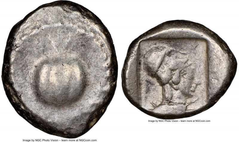 PAMPHYLIA. Side. Ca. 5th century BC. AR stater (21mm, 11.07 gm, 3h). NGC Choice ...