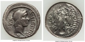 Q. Sicinius and C. Coponius (ca. 49 BC). AR denarius (19mm, 3.88 gm, 5h). VF, bankers marks. Military mint traveling with Pompey the Great. Q•SICINIVS...