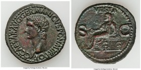 Gaius (Caligula) (AD 37-41). AE as (30mm, 11.81 gm, 7h). Choice XF, smoothing. Rome, 37-38 AD. C•CAESAR•AVG•GERMANICVS•PON•M•TR•POT•, bare head of Cal...