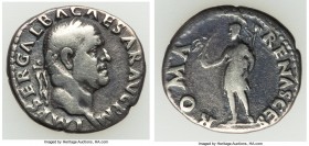 Galba (AD 68-69). AR denarius (19mm, 3.09 gm, 5h). Choice Fine. Rome, July AD 68-January AD 69. IMP SER GALBA CAESAR AVG P M, laureate head of Galba r...