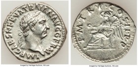 Trajan (AD 98-117). AR denarius (18mm, 3.29 gm, 6h). AU. Rome, AD 98-99. IMP CAES NERVA TRAIAN AVG GERM, laureate head of Trajan right, aegis on right...
