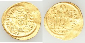 Maurice Tiberius (AD 582-602). AV light-weight solidus of 23 siliquae (21mm, 4.25 gm, 6h). XF. Constantinople, 1st officina, AD 583/4-602. o N mAVRC-T...