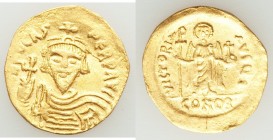 Phocas (AD 602-610). AV solidus (20mm, 4.03 gm, 7h). XF, clipped. Constantinople, 10th officina, AD 607-609. d N FOCAS-PЄRP AVG, crowned, draped and c...