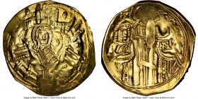Andronicus II Palaeologus (AD 1282-1328), with Michael IX. AV/EL hyperpyron (22mm, 3.99 gm, 6h). NGC MS 4/5 - 4/5. Constantinople, ca. AD 1294-1320. H...