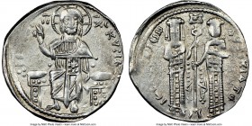 Andronicus II Palaeologus and Michael IX (AD 1294-1320). Anonymous Issue. AR basilicon (22mm, 5h). NGC XF. Constantinople, AD 1304-1320. KYPIЄ-BOHΘЄI,...