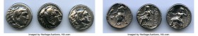 ANCIENT LOTS. Greek. Macedonian Kingdom. Ca. 336-317 BC. Lot of three (3) AR drachms. About VF-VF. Includes: (3) Alexander III the Great (336-323 BC),...