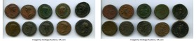 ANCIENT LOTS. Roman Imperial. AD 1st century. Lot of ten (10) AE issues. Fine-About VF. Includes: Octavian, AE dupondius or sestertius // Claudius I, ...