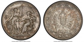 Franz Joseph I silver "Shooting Festival" Medal 1880 MS64 PCGS, Wurzb-9360, Hauser-5101. 36.mm. By Scharff. UEB AUG UND HAND FUER'S VATERLAND Austria ...