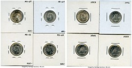 George VI 4-Piece Lot of Uncertified 10 Cents UNC, 1) 10 Cents 1943 - UNC, KM34 2) 10 Cents 1946 - UNC, KM34 3) 10 Cents 1949 - UNC, KM43 4) 10 Cents ...