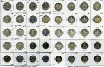 Elizabeth II 62-Piece Uncertified Nearly Complete Date Run of 50 Cents 1953-2015, Missing only the 1956 50 Cents, all in UNC or Proof condition. All a...