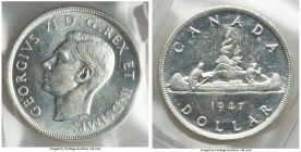 George VI "Blunt 7" Dollar 1947 MS63 ICCS, Royal Canadian mint, KM37. 36mm. Slight holder damage noted. 

HID09801242017

© 2020 Heritage Auctions | A...