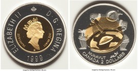 Elizabeth II bi-metallic silver & gold Proof 2 Dollars 1999, Royal Canadian mint, KM357. 27.9mm. 11.41gm. From the George Hans Cook Collection

HID098...